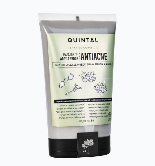 máscara de argila verde para o rosto quintal dermocosmeticos